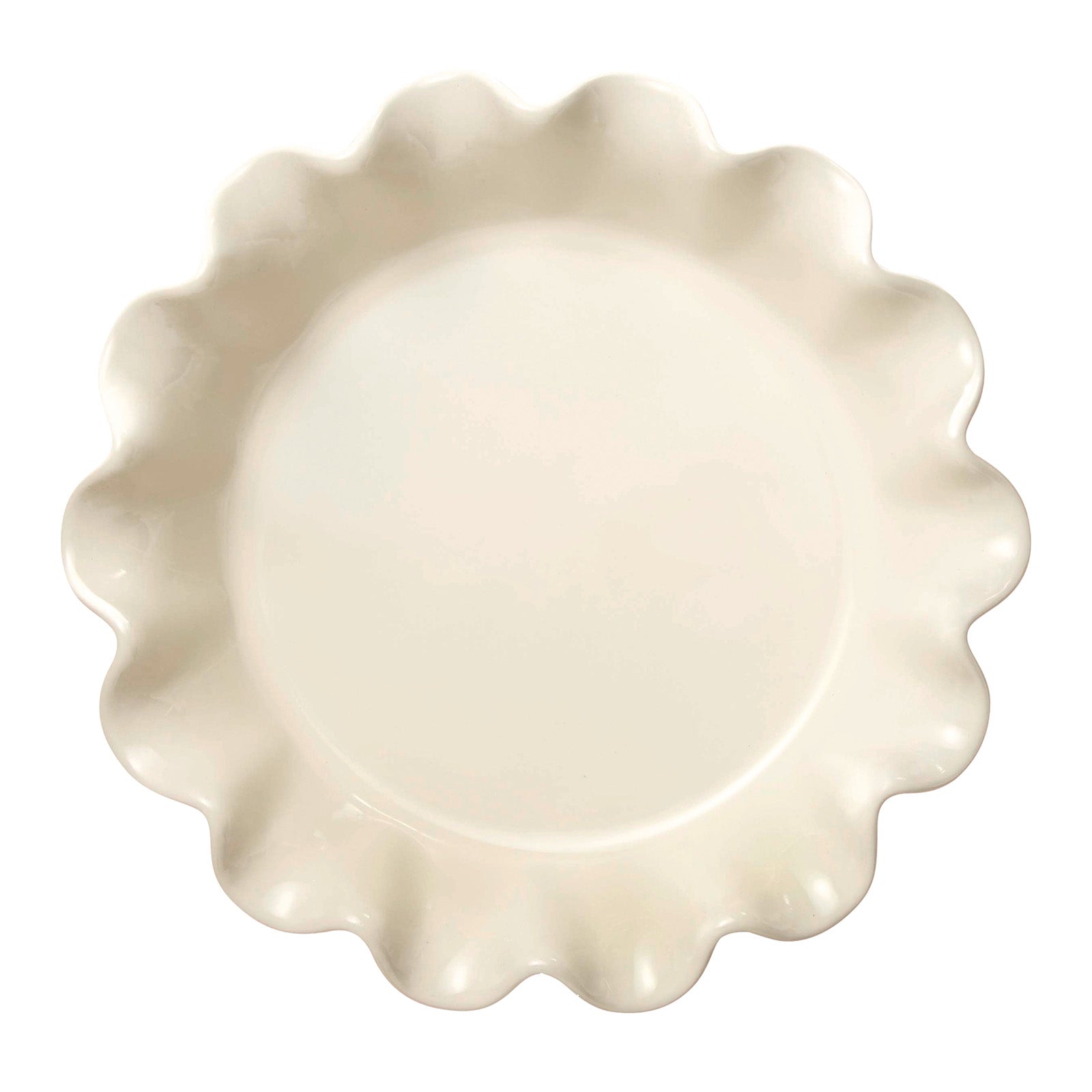 Emile Henry HR Ceramic 10-inch Ruffled Pie Dish, Clay