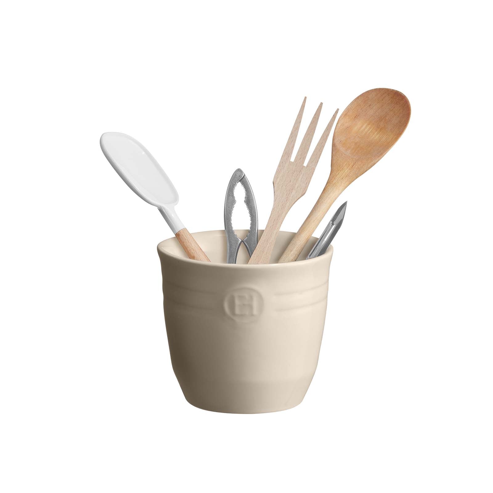 Emile Henry Utensil Pot, 4.5-Inch Diameter x 5.1-Inch High, Clay