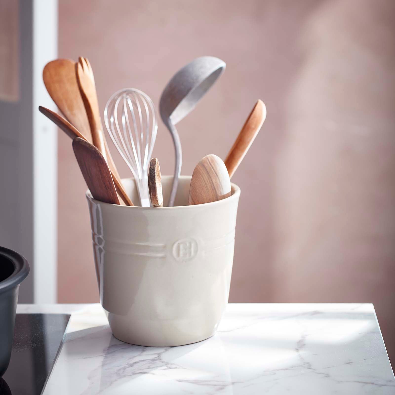 Emile Henry Utensil Pot, 4.5-Inch Diameter x 5.1-Inch High, Clay