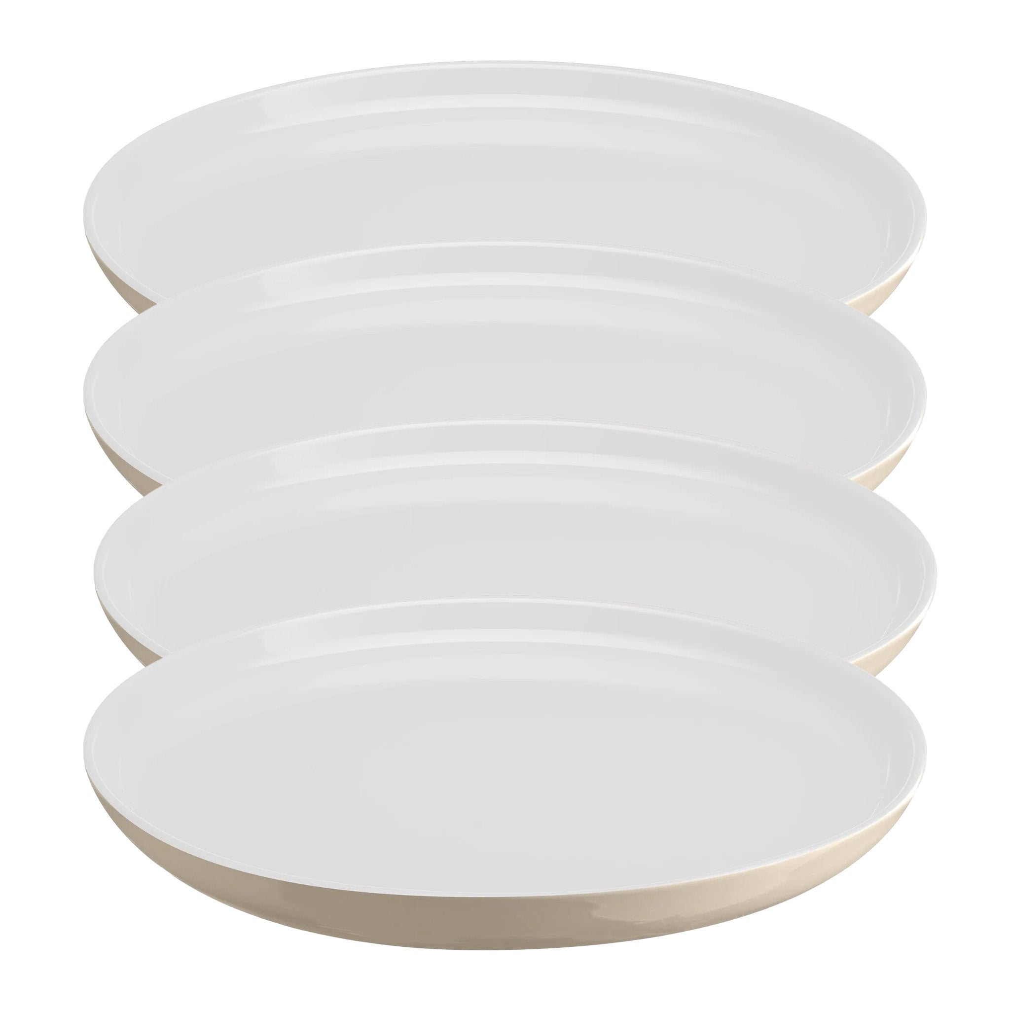Emile Henry Everyday Dinnerware 11 Inch Dinner Plate, Sugar, Set of 4