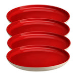 Emile Henry Everyday Dinnerware 11 Inch Dinner Plate, Rouge, Set of 4