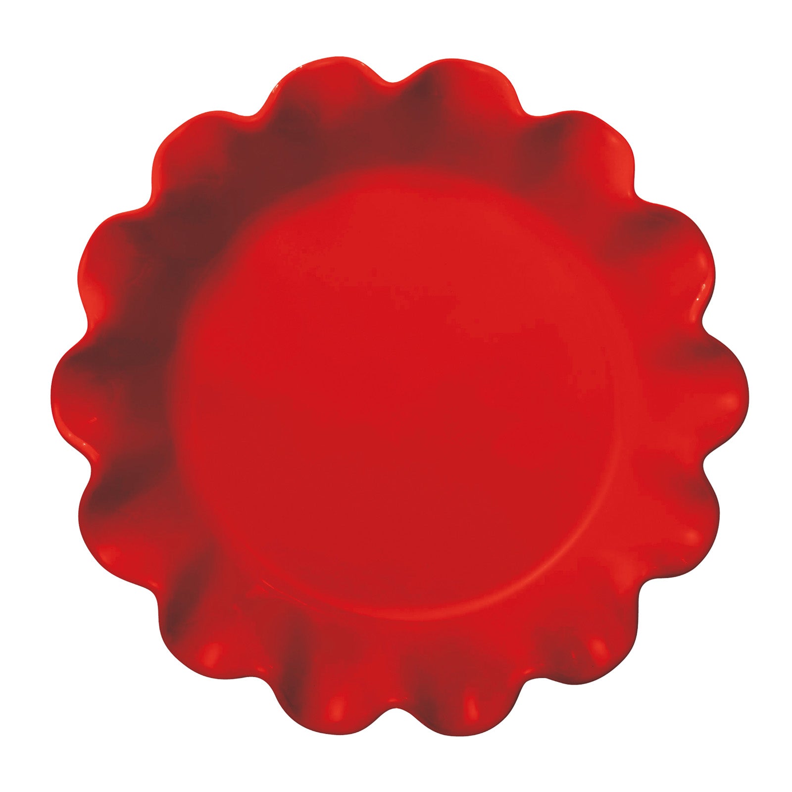 Emile Henry HR Ceramic 10-inch Ruffled Pie Dish, Burgundy