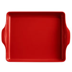 Emile Henry Foccacia Bread Pan and Detroit Style Pizza Pan, Burgundy