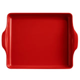 Emile Henry Foccacia Bread Pan and Detroit Style Pizza Pan, Burgundy