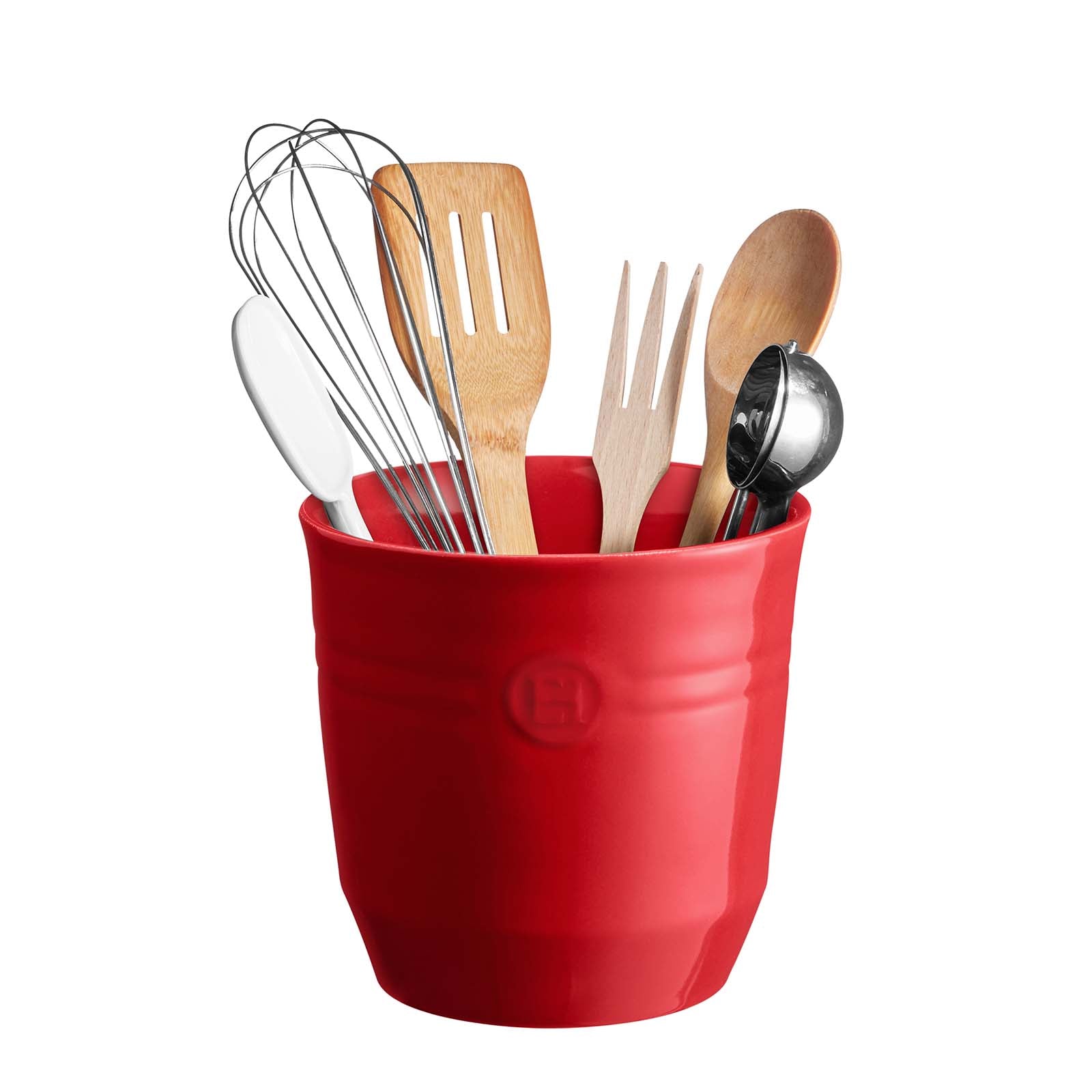 Emile Henry Large Utensil Pot, 6.3-Inch Diameter x 6.7-Inch High, Burgundy