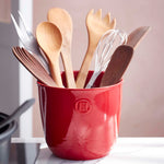 Emile Henry Large Utensil Pot, 6.3-Inch Diameter x 6.7-Inch High, Burgundy