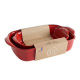 Emile Henry Rectangular Baking Dish, Set of 2, 2.4 qt, 3.8 qt, Burgundy