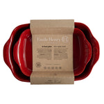Emile Henry Rectangular Baking Dish, Set of 2, 2.4 qt, 3.8 qt, Burgundy