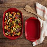 Emile Henry Rectangular Baking Dish, Set of 2, 2.4 qt, 3.8 qt, Burgundy
