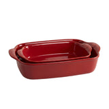 Emile Henry Rectangular Baking Dish, Set of 2, 2.4 qt, 3.8 qt, Burgundy