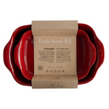 Emile Henry Rectangular Baking Dish, Set of 2, 1.25 qt, 2.4 qt, Burgundy