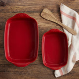 Emile Henry Rectangular Baking Dish, Set of 2, 1.25 qt, 2.4 qt, Burgundy