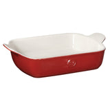 Emile Henry HR Modern Classics Small Rectangular Baker, 10.25" x 7", Rouge