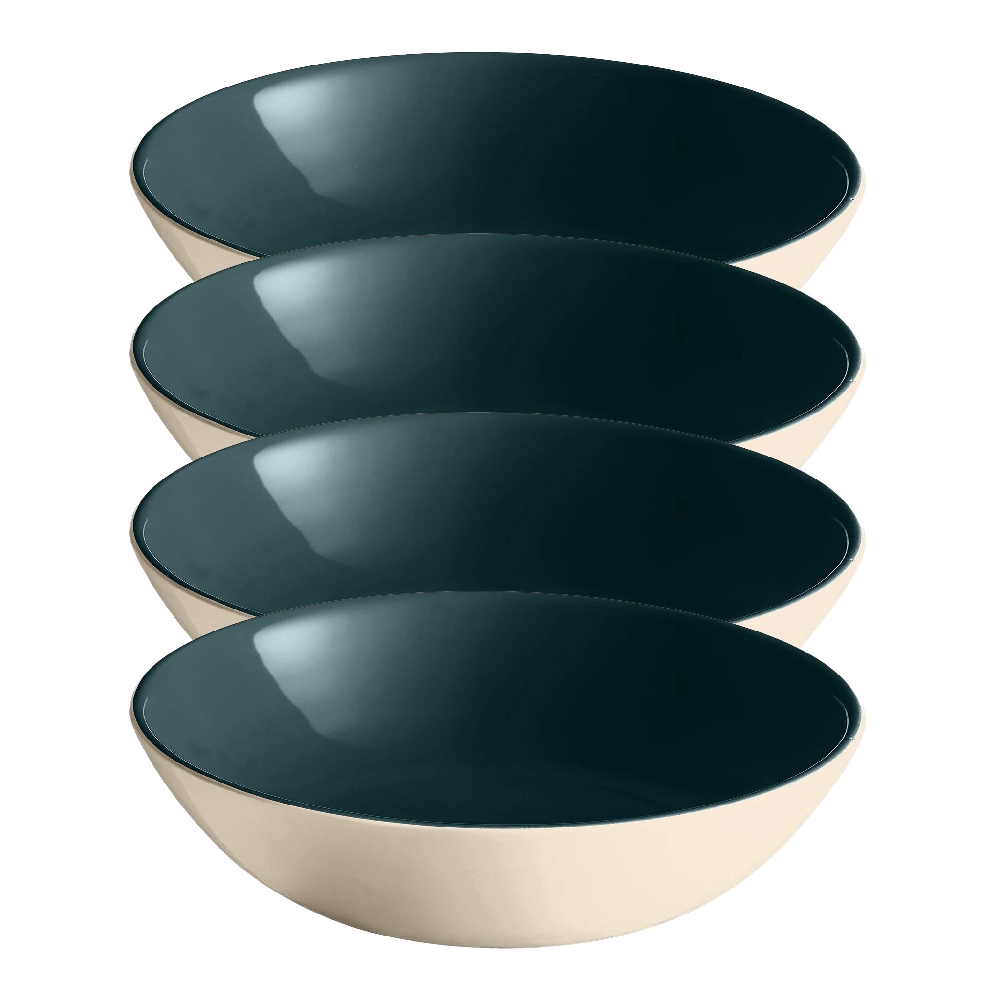 Emile Henry Everyday Dinnerware 8.75 Inch Pasta Bowl, 1 Qt, Ocean, Set of 4