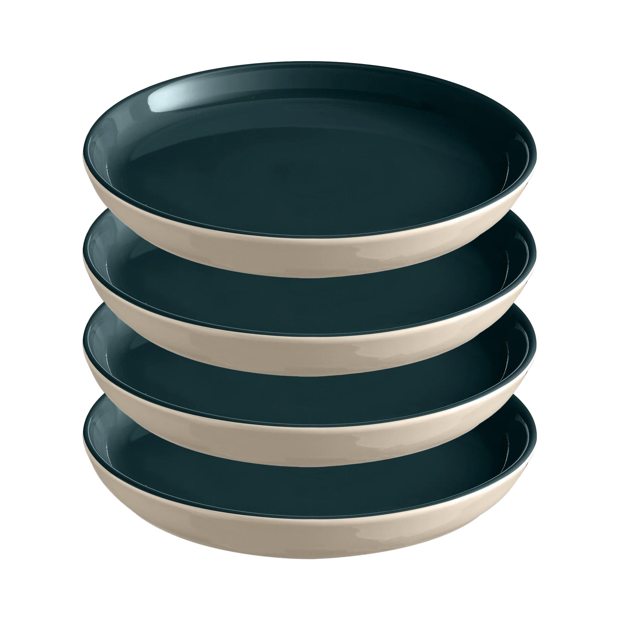Emile Henry Everyday Dinnerware 8 Inch Salad and Dessert Plate, Ocean, Set of 4