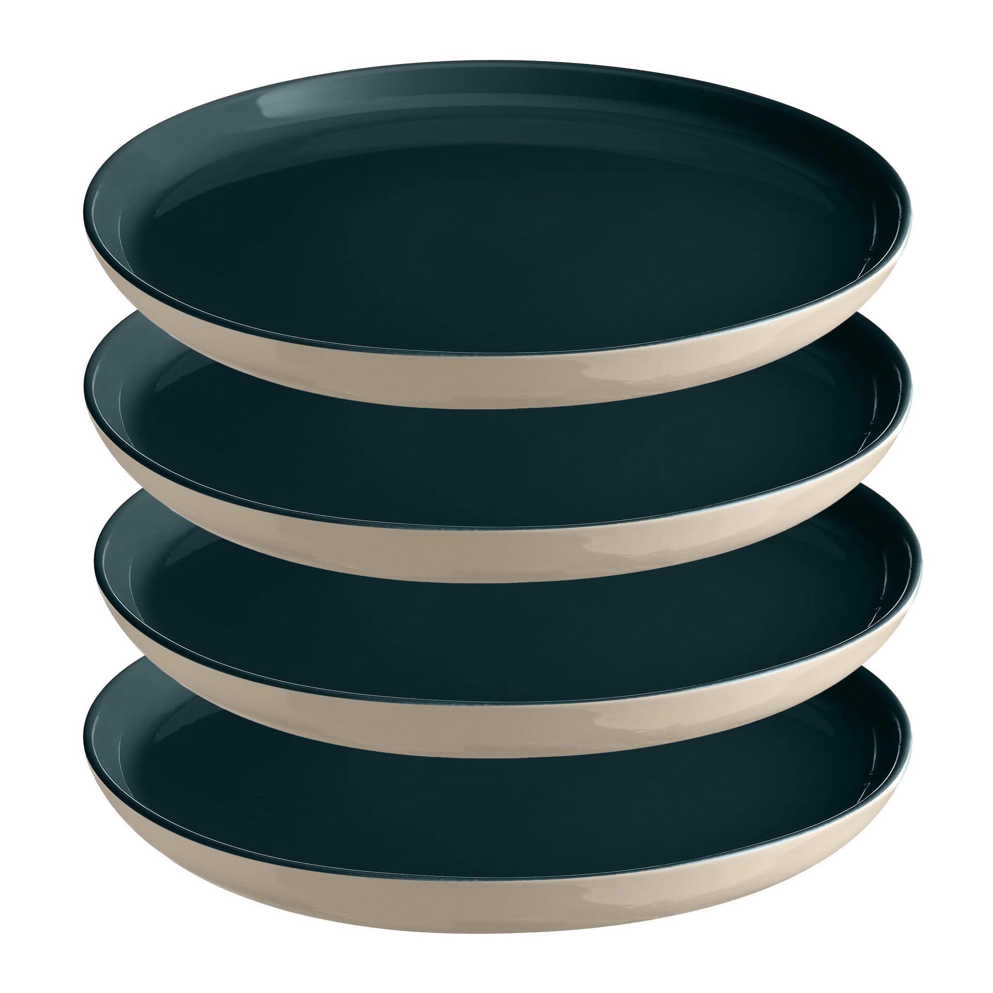Emile Henry Everyday Dinnerware 11 Inch Dinner Plate, Ocean, Set of 4