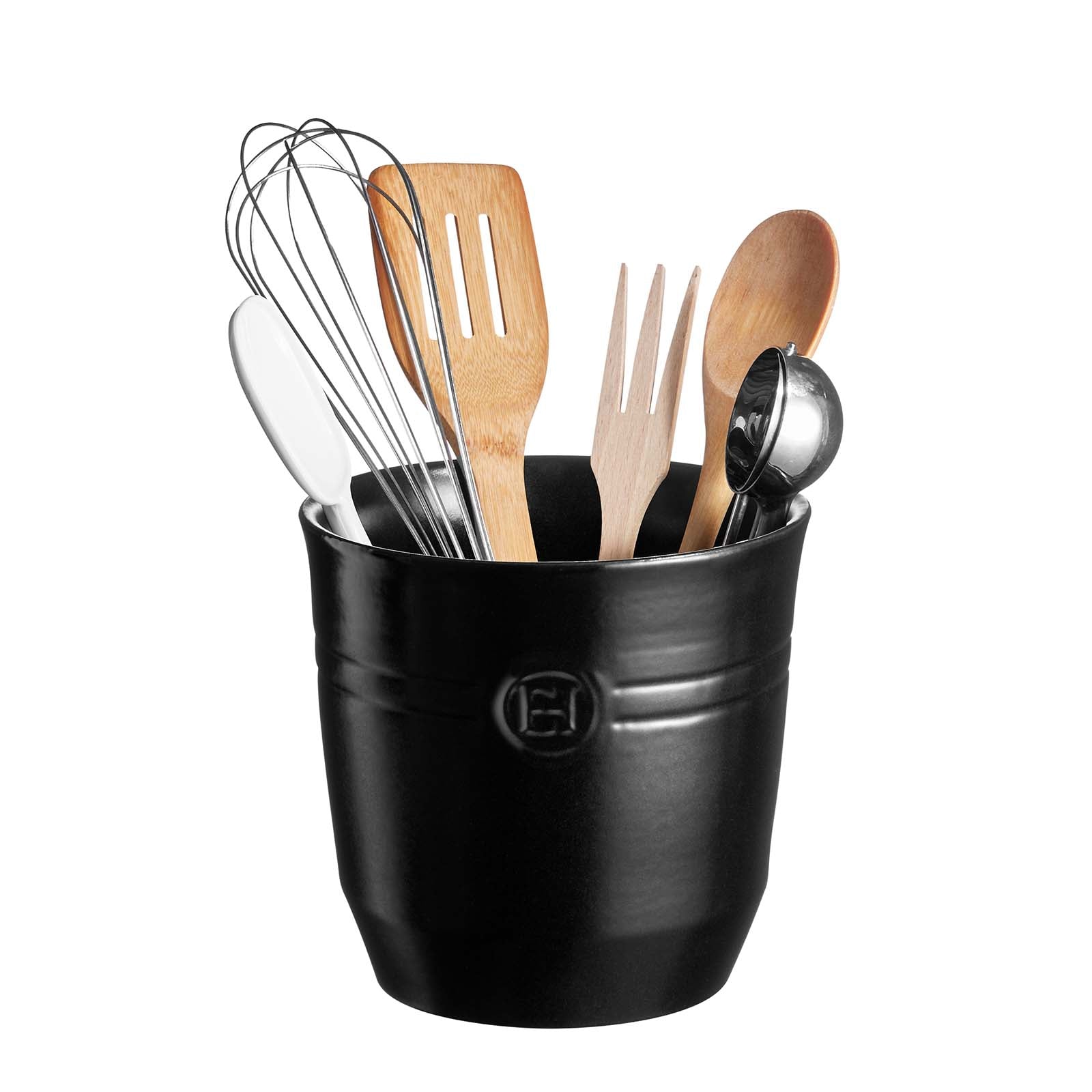 Emile Henry Large Utensil Pot, 6.3-Inch Diameter x 6.7-Inch High, Truffle