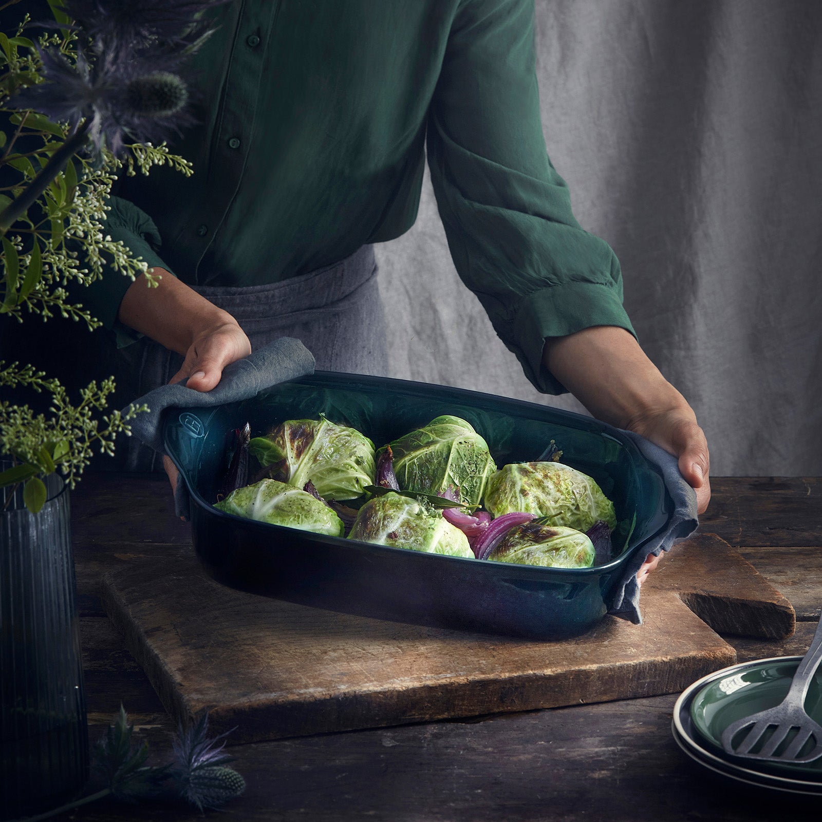 Emile Henry Small Rectangle Baking Dish Ultime, 11.5" X 7.5", Ocean