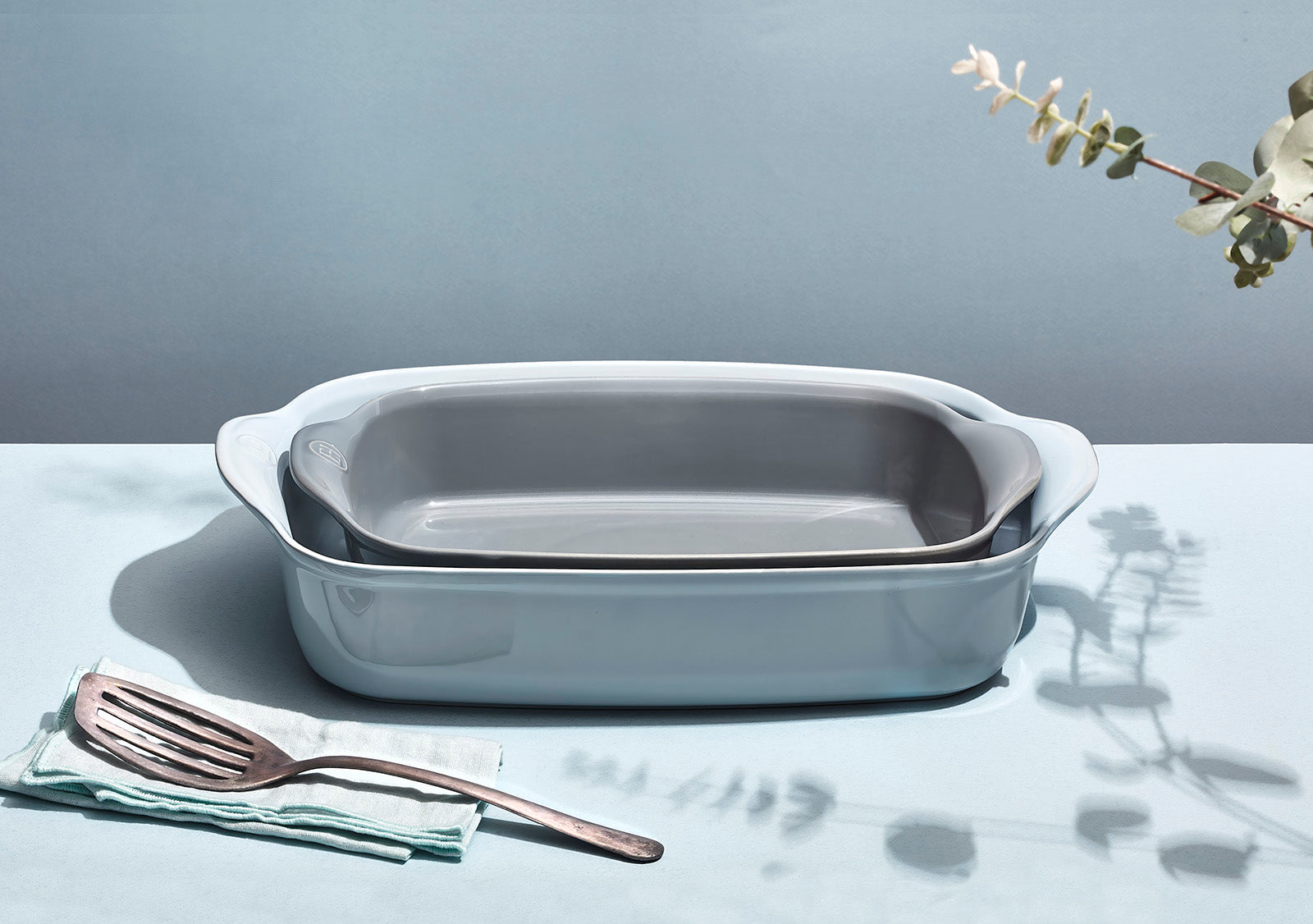 Emile Henry Rectangle Baking Dish Ultime, 14" X 9", Fog