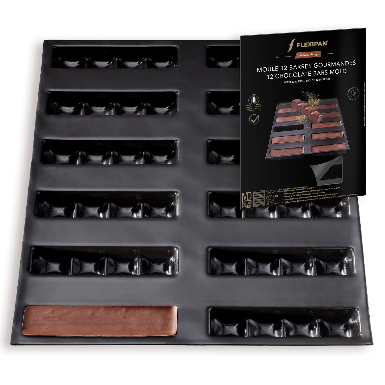 Silpat Flexipan 12 Chocolate Granola Bars Premium Silicone Baking Pan