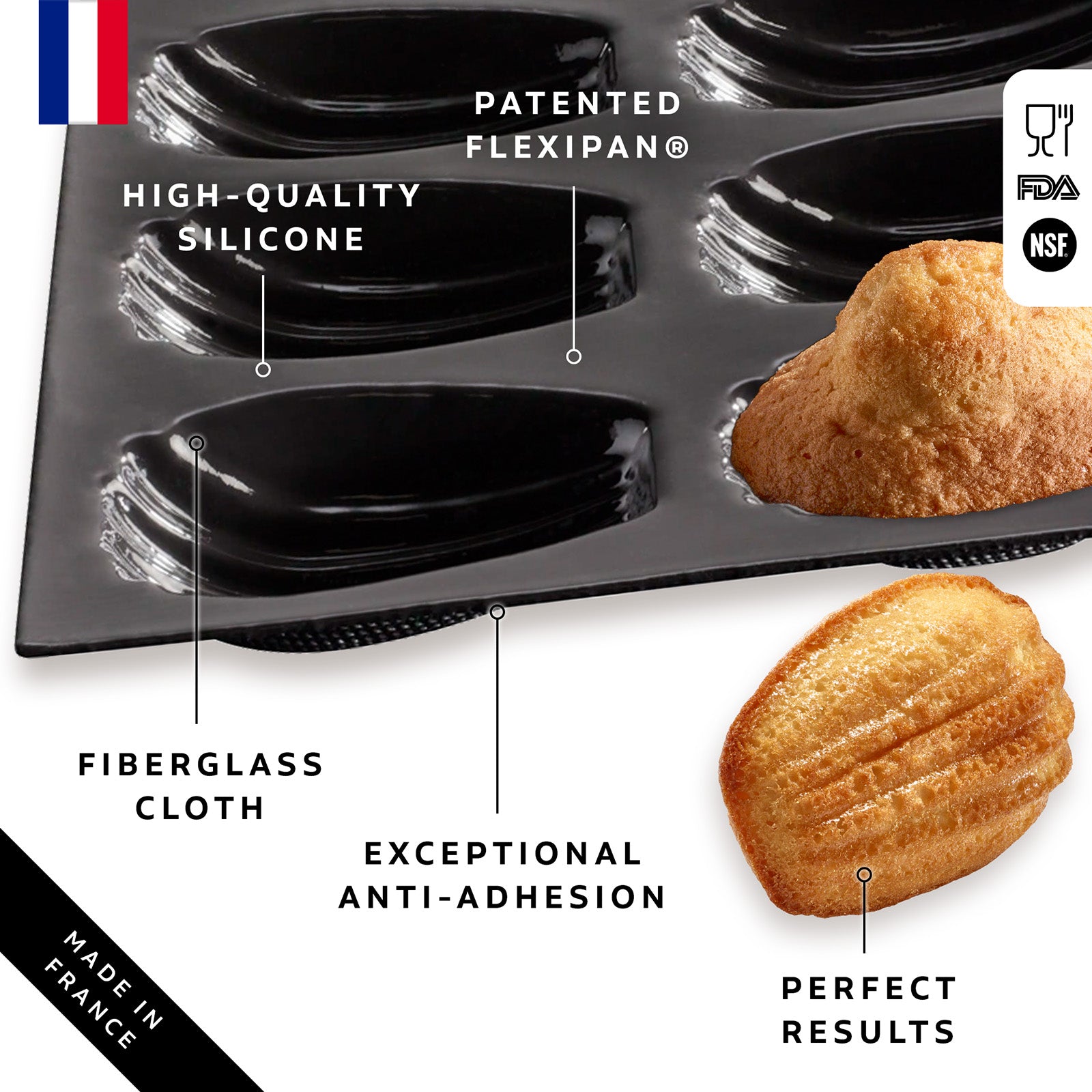 Silpat Flexipan 20 Madelines Premium Silicone Baking Pan