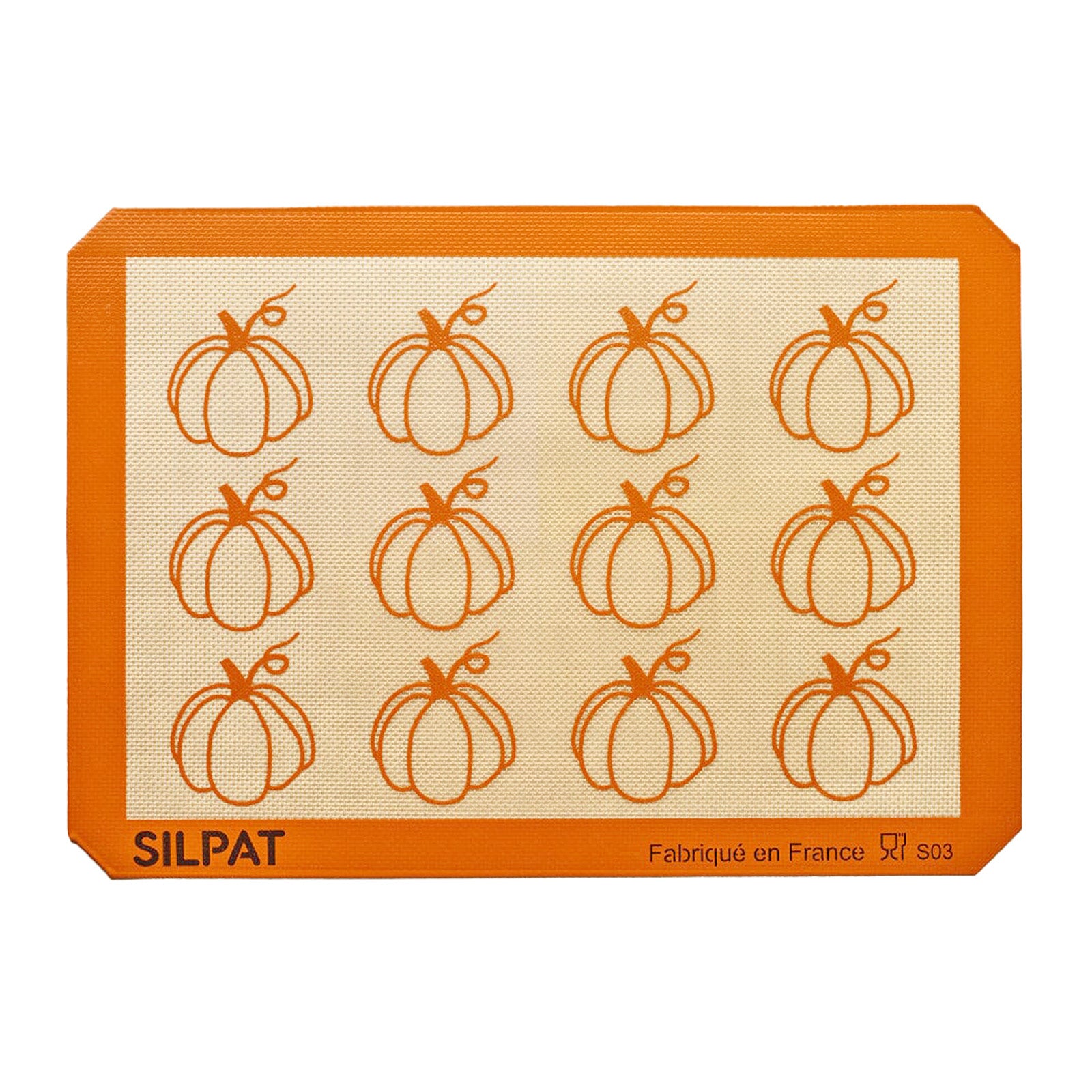 Silpat Premium Pumpkin Non-Stick Half Sheet Size Silicone Baking Mat, 11-5/8 x 16-1/2