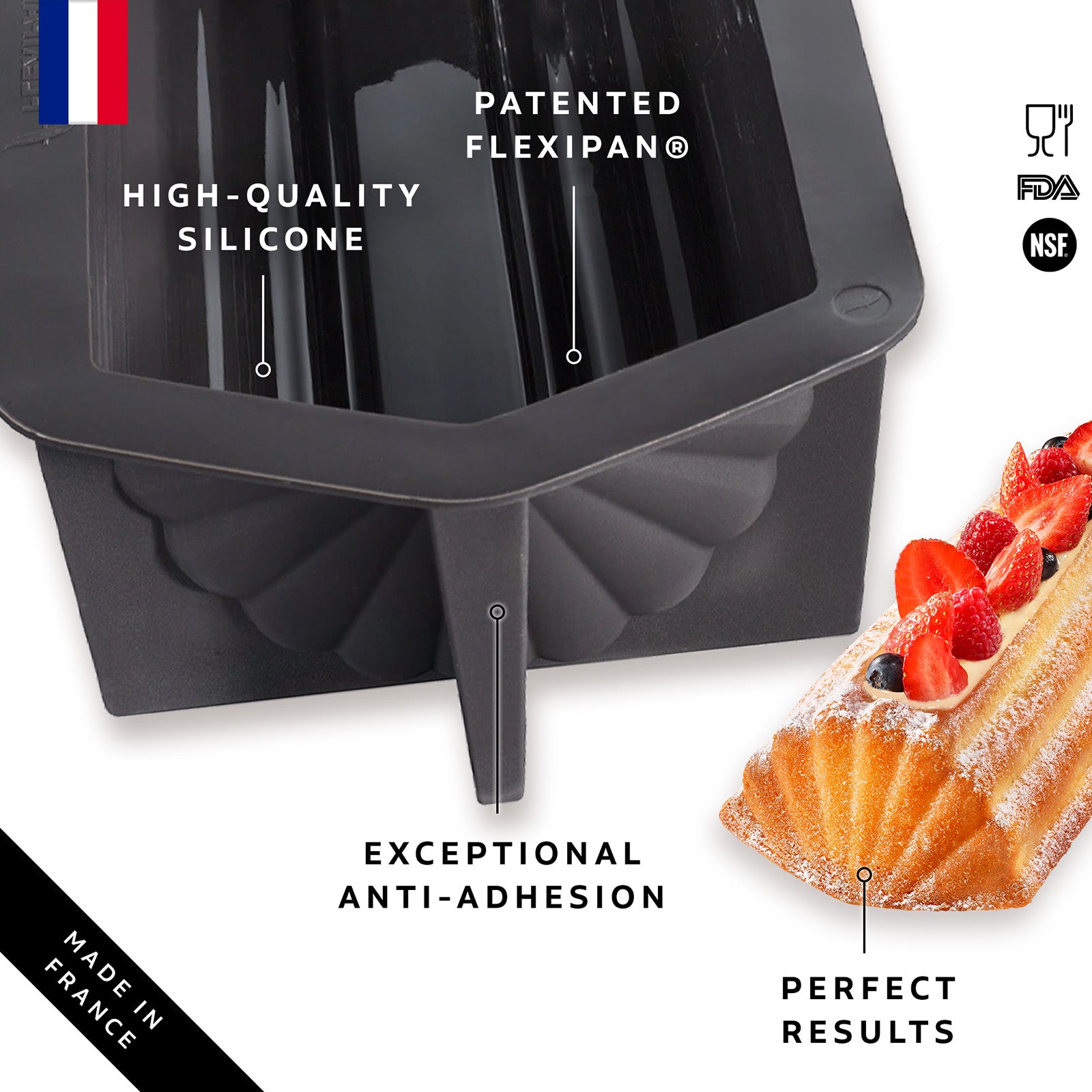Silpat Flexipan Pound Cake Premium Silicone Baking Pan