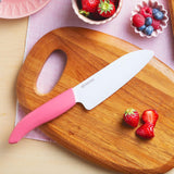 Kyocera Revolution Ceramic 5-1/2 Inch Santoku Knife, Pink