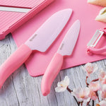 Kyocera Revolution Ceramic 5-1/2 Inch Santoku Knife, Pink