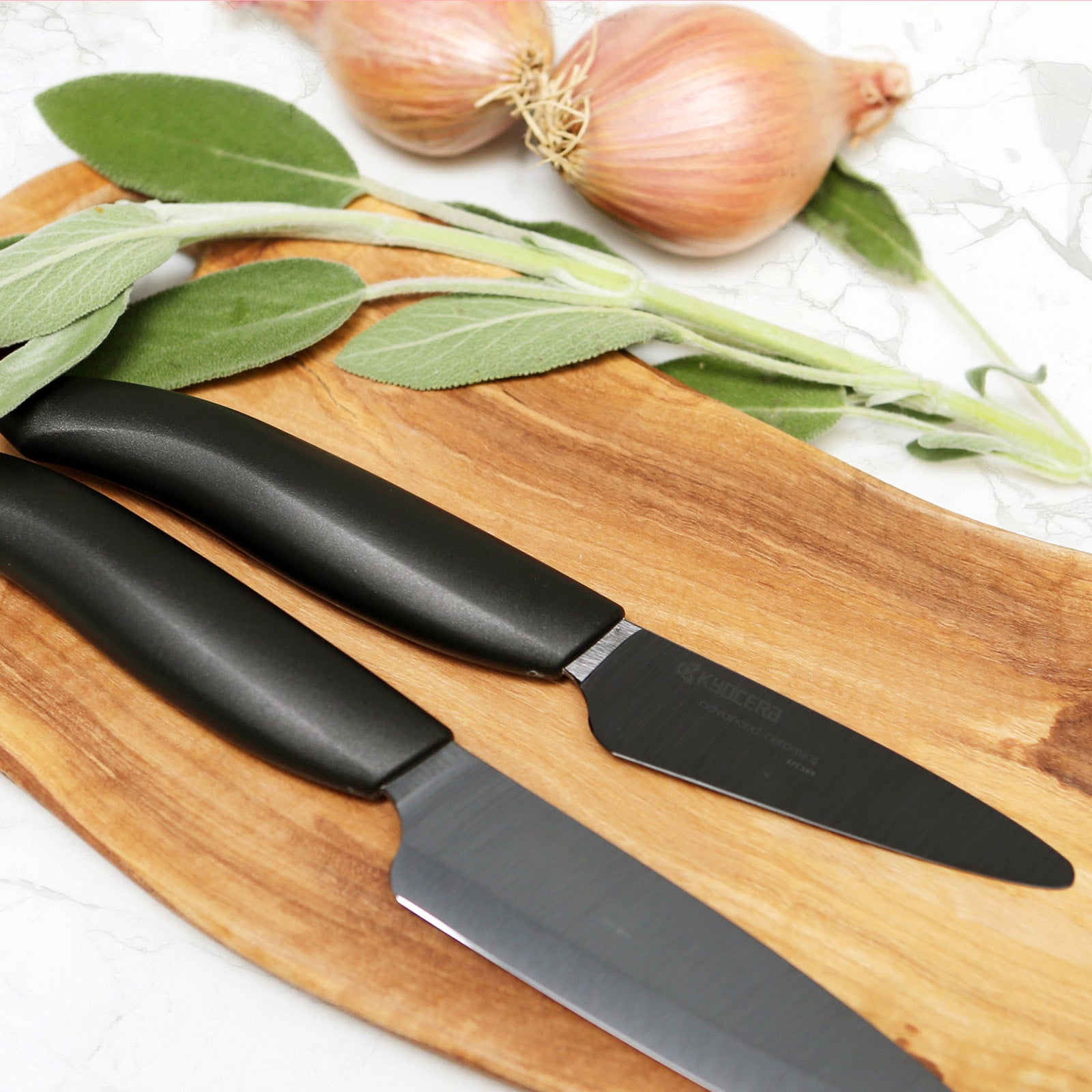 Kyocera Advanced Ceramics 3 Piece Revolution Series Knife Set with Black Blades