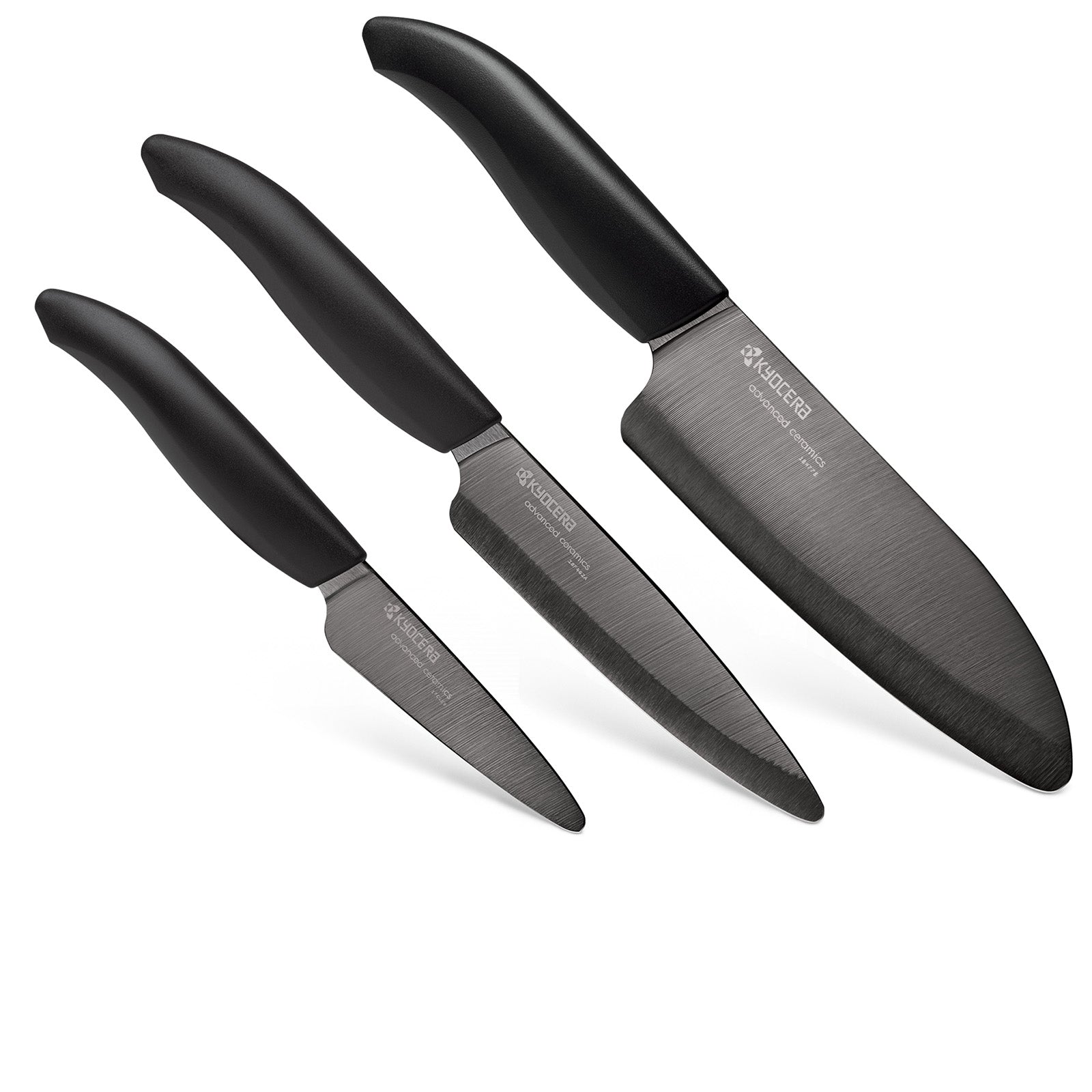 Kyocera Advanced Ceramics 3 Piece Revolution Series Knife Set with Black Blades