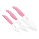 Kyocera Advanced Ceramics 3 Piece Revolution Series Knife Set, Pink