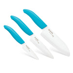Kyocera Advanced Ceramics 3 Piece Revolution Series Knife Set, Blue