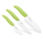 Kyocera Advanced Ceramics 3 Piece Revolution Series Knife Set, Green