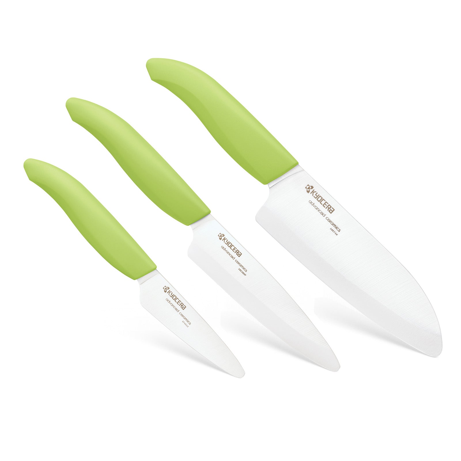 Kyocera Advanced Ceramics 3 Piece Revolution Series Knife Set, Green
