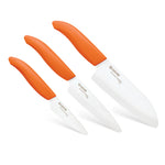 Kyocera Advanced Ceramics 3 Piece Revolution Series Knife Set, Orange