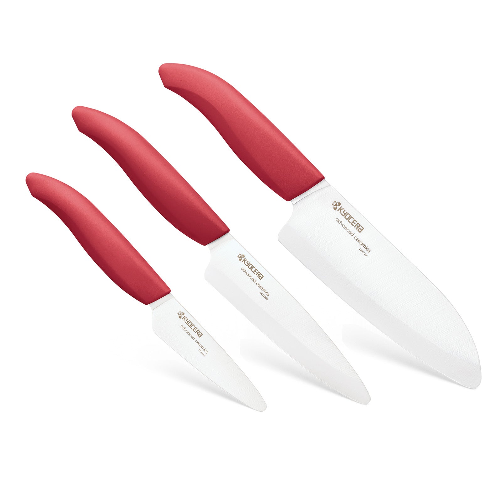 Kyocera Advanced Ceramics 3 Piece Revolution Series Knife Set, Red