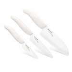 Kyocera Advanced Ceramics 3 Piece Revolution Series Knife Set, White