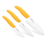 Kyocera Advanced Ceramics 3 Piece Revolution Series Knife Set, Yellow