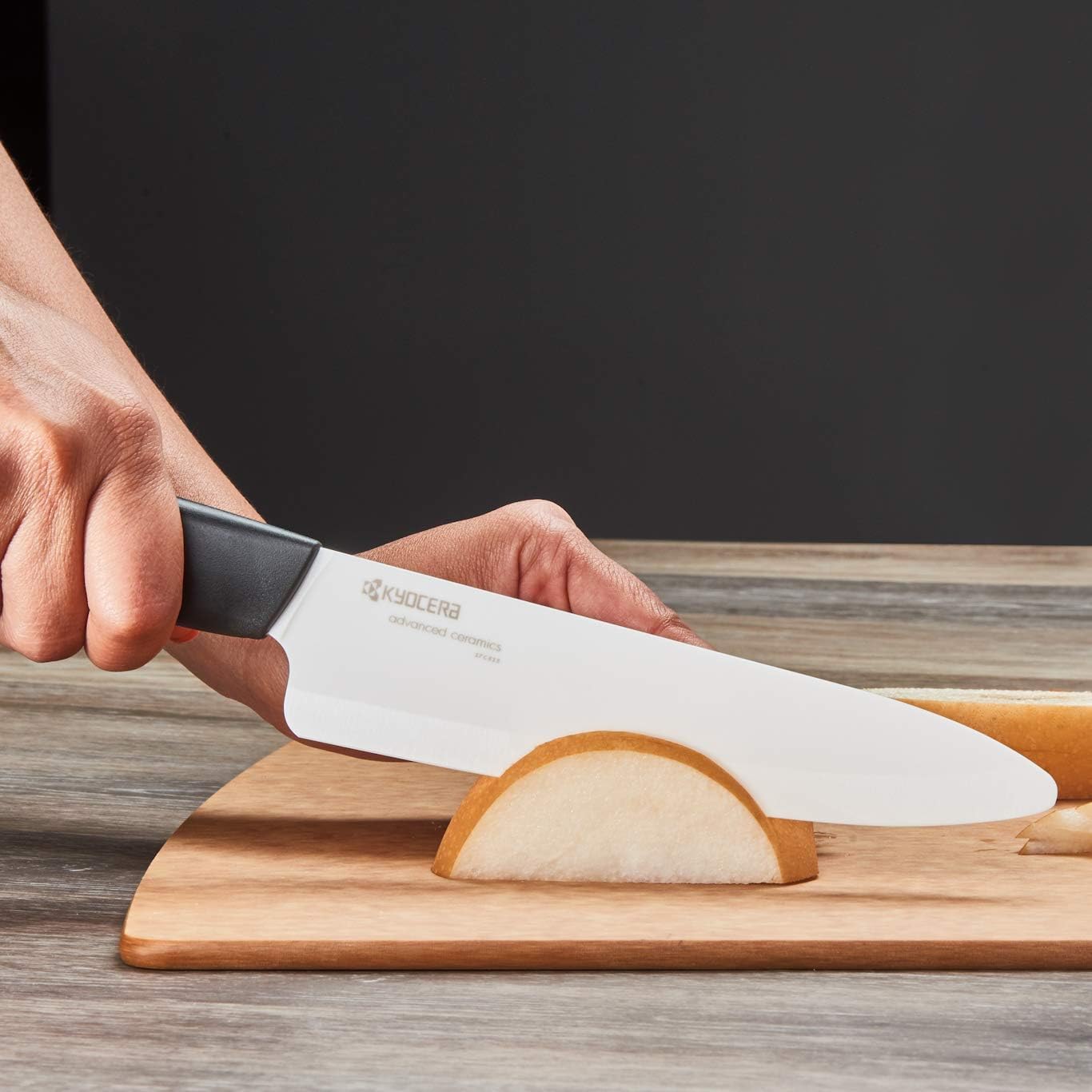 Kyocera Revolution 4-Piece Ceramic Knife Set - 7" Chef's Santoku, 5.5" Santoku, 4.5" Utility & 3" Paring Knives