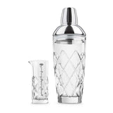 Final Touch Yarai Glass Cocktail Shaker & Jigger Set, Stainless Steel
