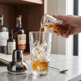 Final Touch Yarai Glass Cocktail Shaker & Jigger Set, Black Chrome