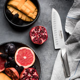 Global 3 Piece Knife Set with Santoku - Hollow Ground, Utility and Paring Knife