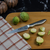 Global 3 Piece Knife Set with Santoku - Hollow Ground, Utility and Paring Knife