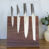 Global Bitoku Classic Essentials 5 Piece Knife Set with Magnetic Block, Acacia