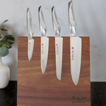Global Bitoku SAI Essentials 5 Piece Knife Set with Magnetic Block, Acacia
