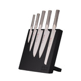 Global Bitoku Ukon Essentials 6 Piece Knife Set with Magnetic Block, Rubberwood