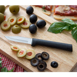 Rada 3 Piece Paring Knives Galore Set & 5-Inch Tomato Slicer Stainless Steel Serrated Blade, Black Handless