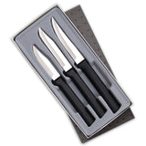 Rada 3 Piece Paring Knives Galore Set with Gift Box, Black Handles