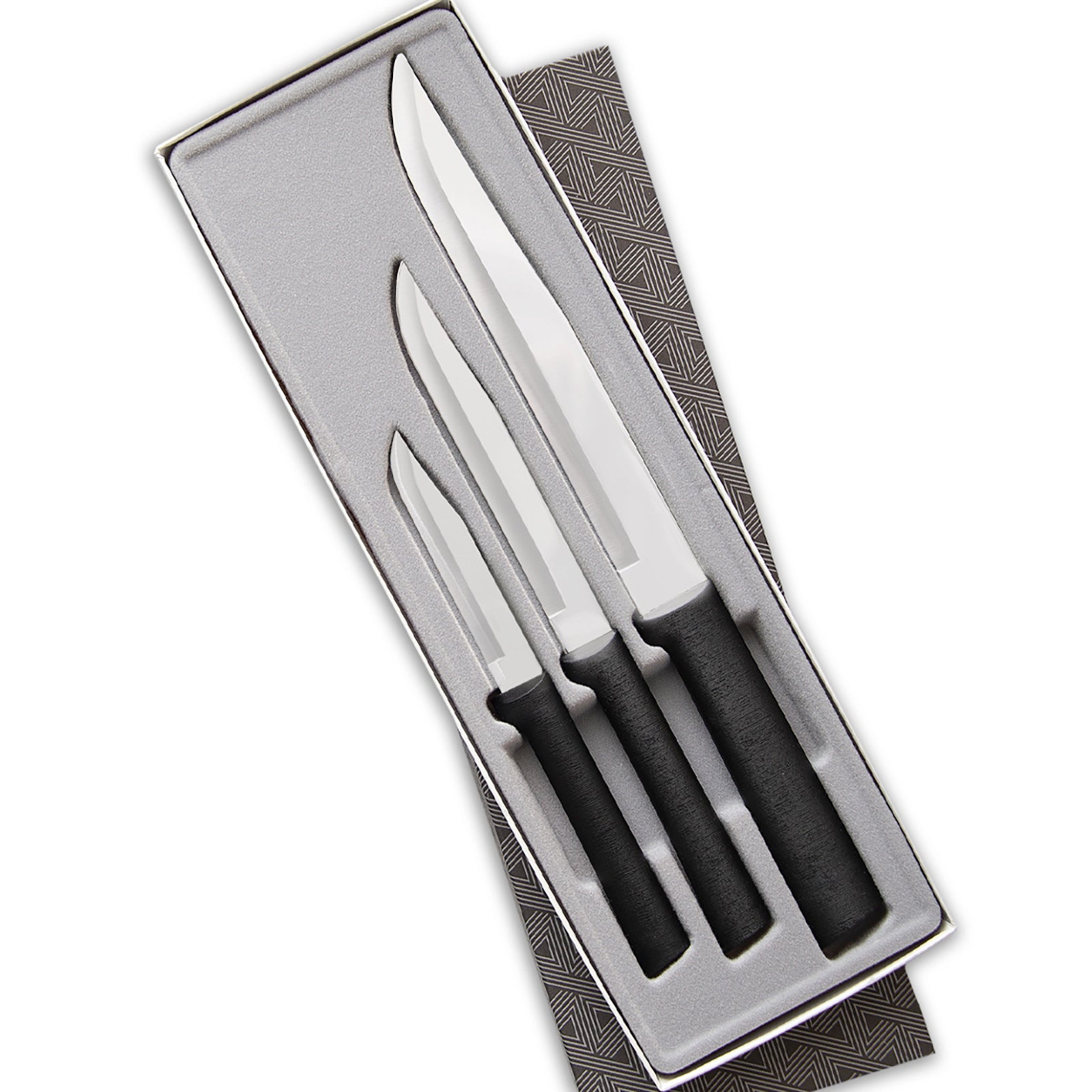 Rada 3 Piece Housewarming Knife Gift Set, Black Handles